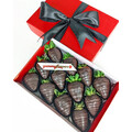 12pcs Black Indulgence Chocolate Strawberries Gift Box